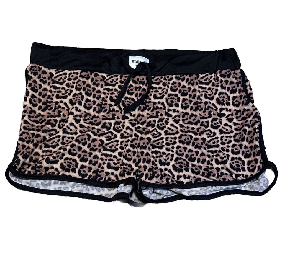 Steve Madden Leopard Print Sleep Shorts Womens XL Super Soft Lounge Pajama